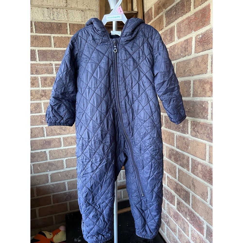 Uniqlo Overall Fleece Quilted Puffer 12/18m Matching Stroller Hooded Blanket